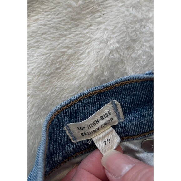 Madewell 10” high rise skinny crop jeans 29 faded and distressed - Picture 6 of 12